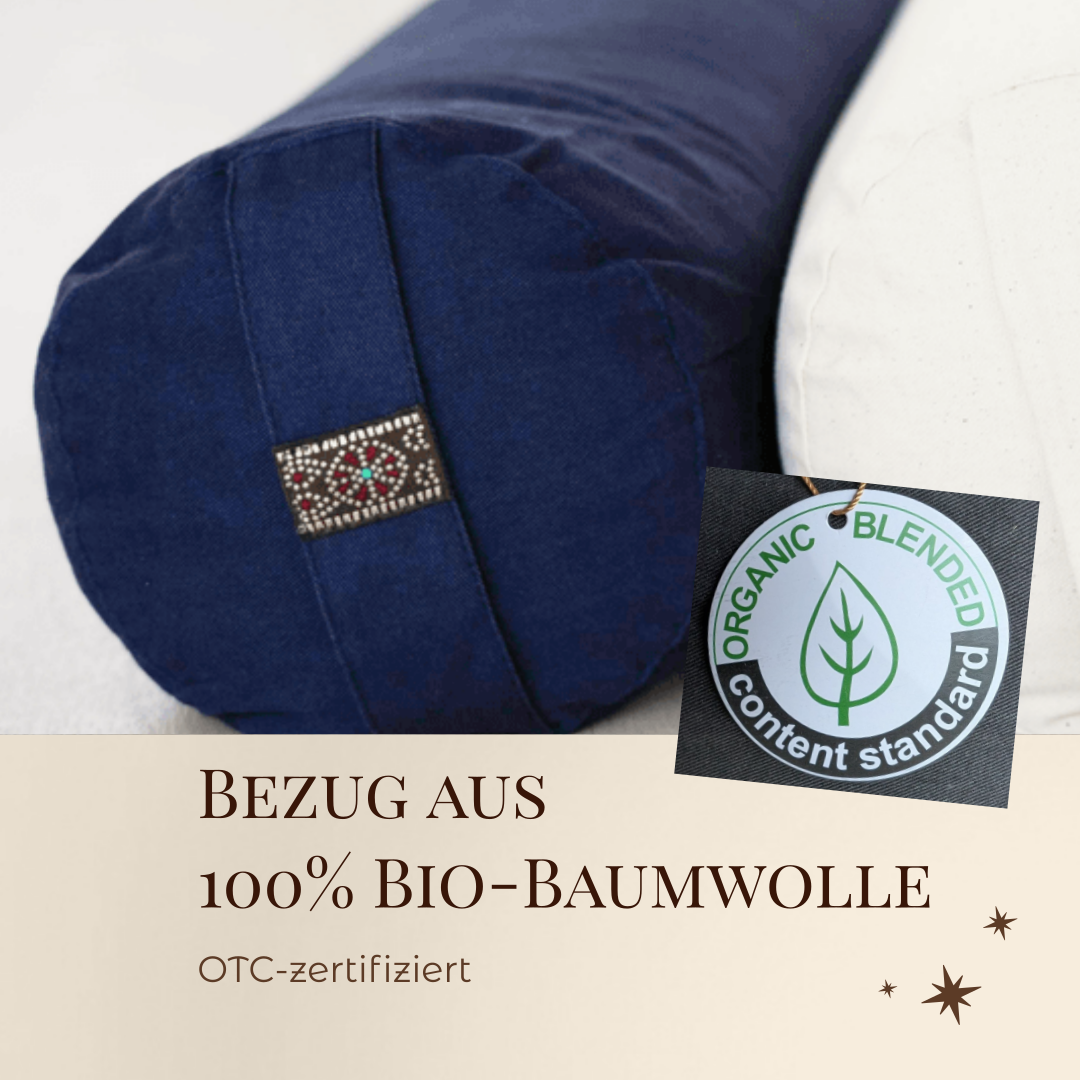 Yogabolster aus 100% Bio-Baumwolle | Gefüllt mit natürlicher Buchweizenspreu