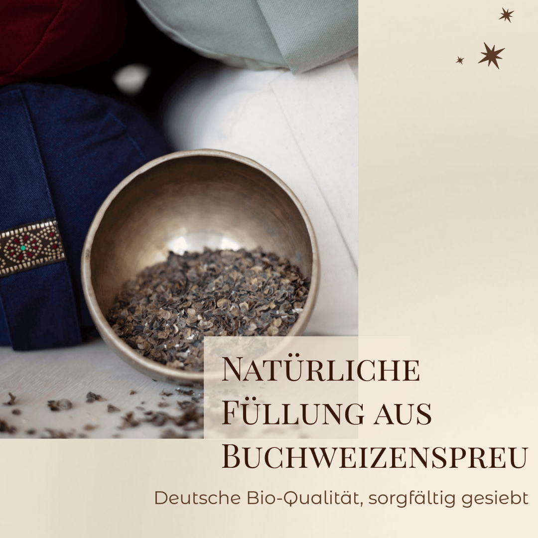 Yogabolster aus 100% Bio-Baumwolle | Gefüllt mit natürlicher Buchweizenspreu