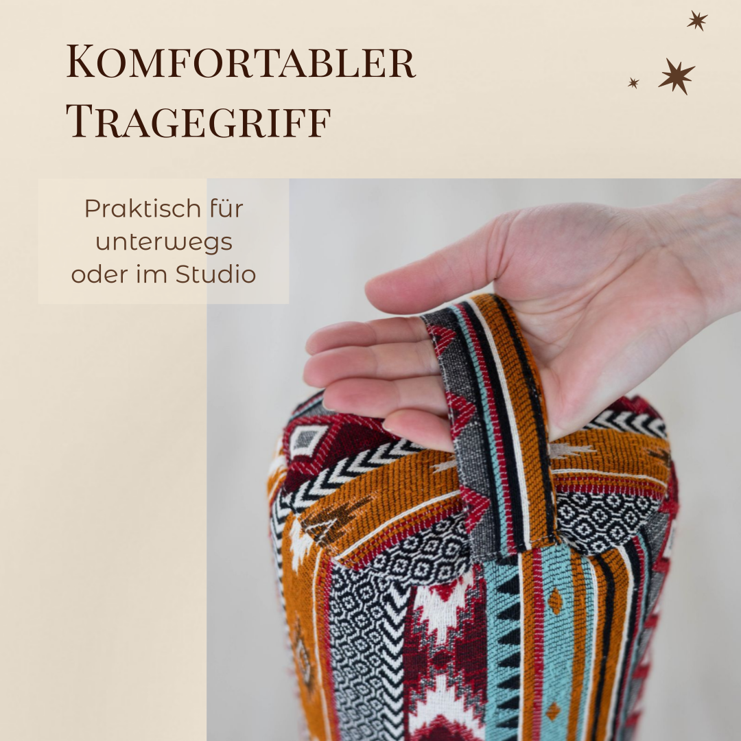 Yogabolster aus gewebter Baumwolle | Gefüllt mit natürlicher Buchweizenspreu
