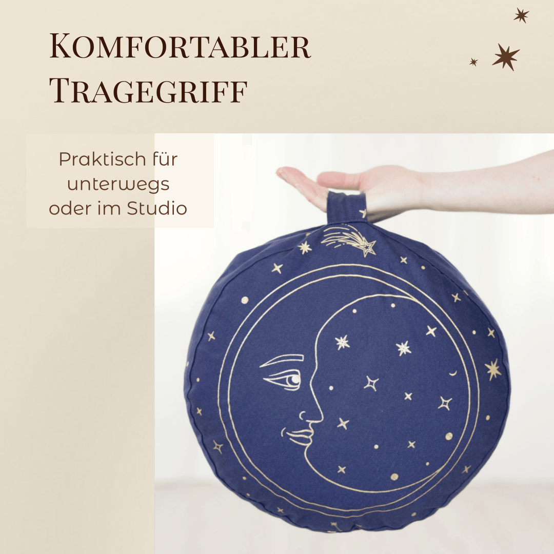 Meditationskissen aus 100% Bio-Baumwolle | Gefüllt mit natürlicher Buchweizenspreu