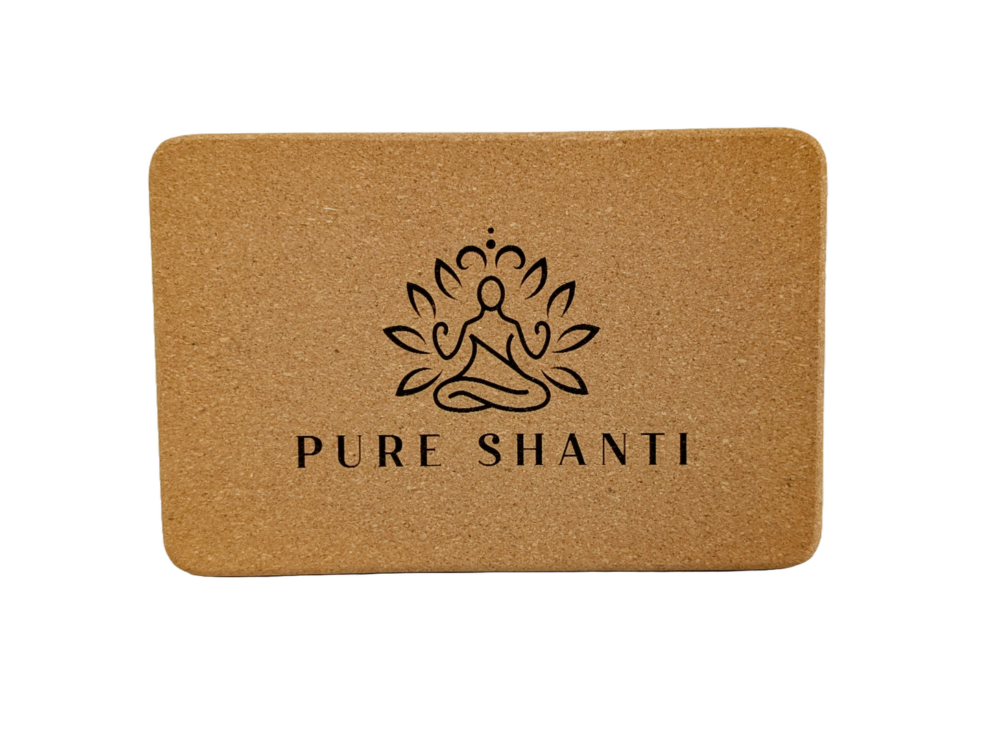 PURE SHANTI Yogablock aus Kork | 100% Naturmaterialien | 23 x 15 x 7,5 cm