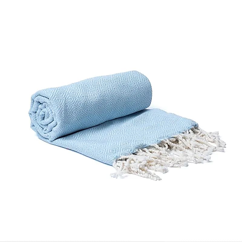 Shavasana Decke aus handgewebter Baumwolle (blau) | 190 x 95 cm