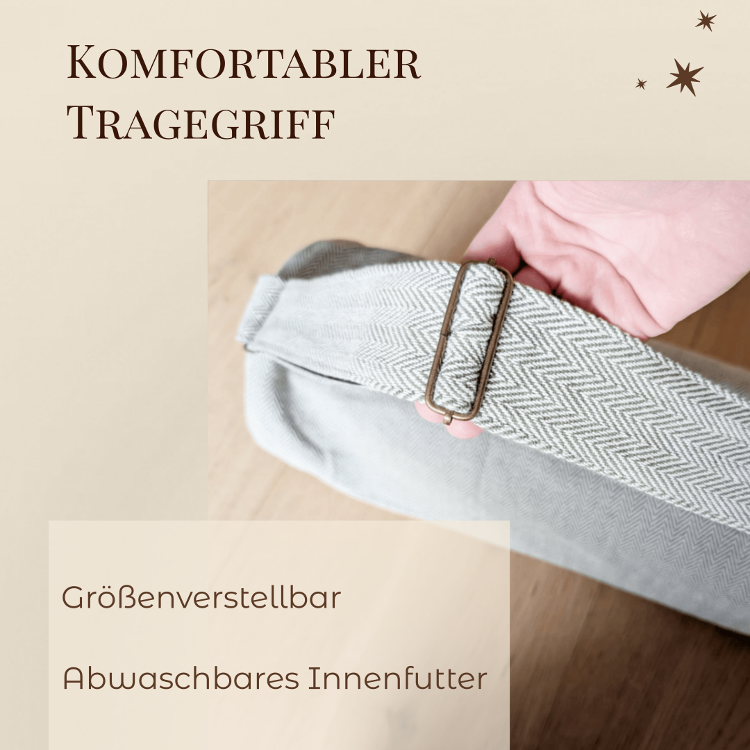 Yogatasche aus nepalesischer Baumwolle, mintgrün, mit verstellbarem Tragegriff