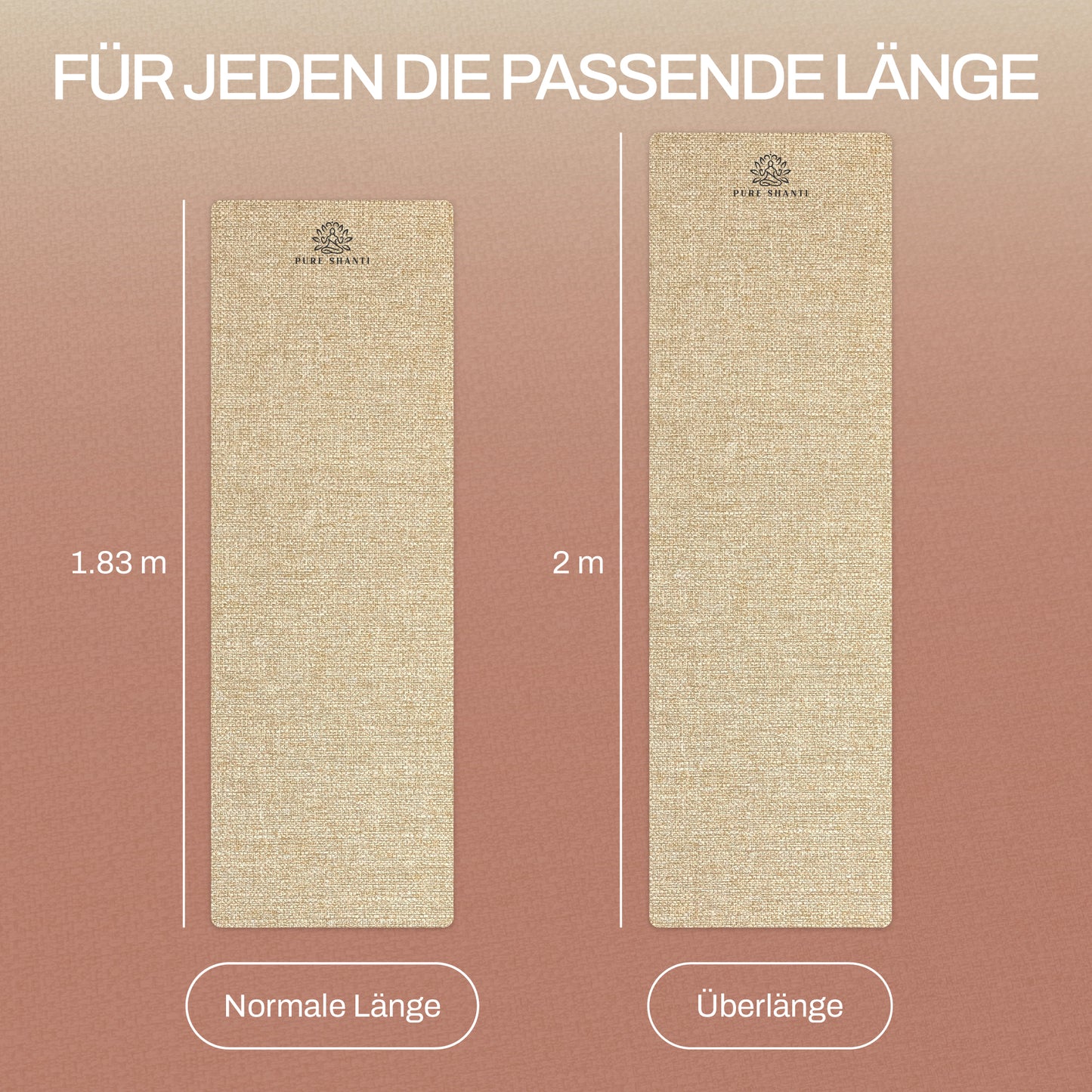 Yogamatte aus Jute & Naturkautschuk | Rutschfeste Jute Matte, robust und geruchsneutral | Angenehm hautfreundlich | 100% Naturmaterial | Inkl. Tragegurt