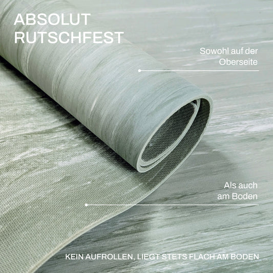 Yogamatte aus reinem Naturkautschuk | Extra rutschfest, perfekter Grip | Für Yoga, Pilates & Fitness | Farbe: Salbeigrün | Inkl. Tragegurt | 183 x 64 cm | 4mm Dämpfung