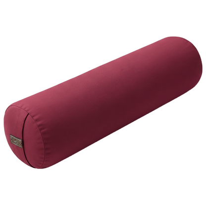 Yogabolster Weinrot | Bezug aus 100% Bio-Baumwolle | Natürliche Buchweizenspreu-Füllung | Nachhaltiges Yogakissen | 63 x 17 cm