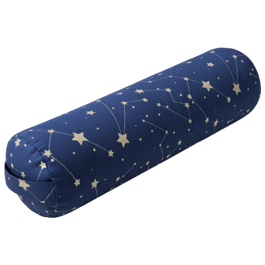 Yogabolster Sternenhimmel | Bezug aus 100% Bio-Baumwolle | Gefüllt mit natürlicher Buchweizenspreu | Reißverschluss zum Waschen und Nachfüllen
