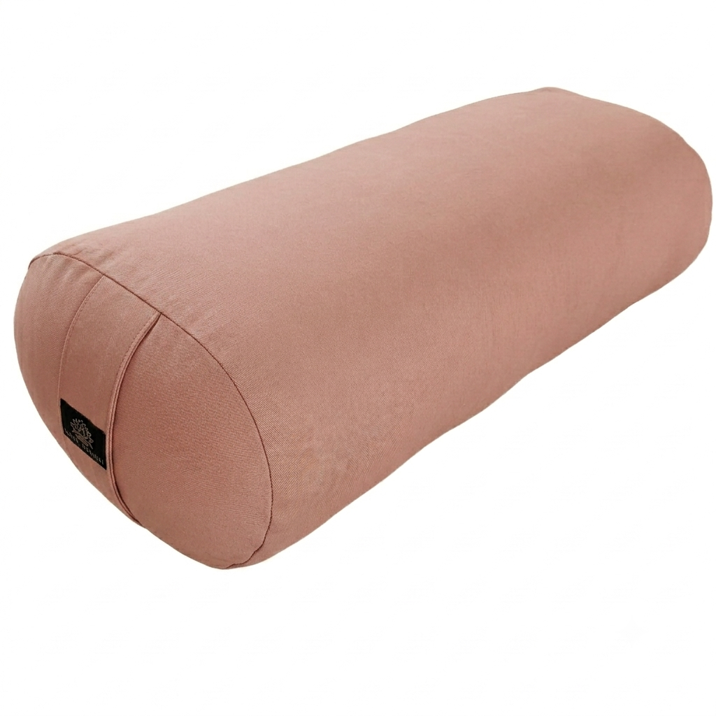 Cojín de yoga, color blanco crema | Funda de algodón 100 % orgánico | Relleno de cáscara de trigo sarraceno natural | Cojín de yoga sostenible | Tamaño grande: 70 x 30 x 20 cm