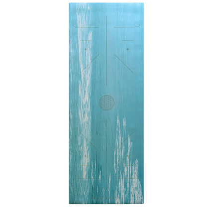 Yogamatte aus reinem Naturkautschuk | Perfekter Grip | Farbe: Ocean | Kostenloser Tragegurt | 183 x 64 cm | 4mm Dämpfung