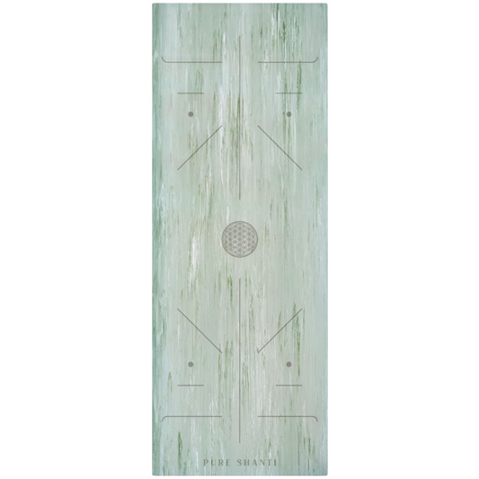 Yogamatte aus reinem Naturkautschuk | Extra rutschfest, perfekter Grip | Für Yoga, Pilates & Fitness | Farbe: Salbeigrün | Inkl. Tragegurt | 183 x 64 cm | 4mm Dämpfung
