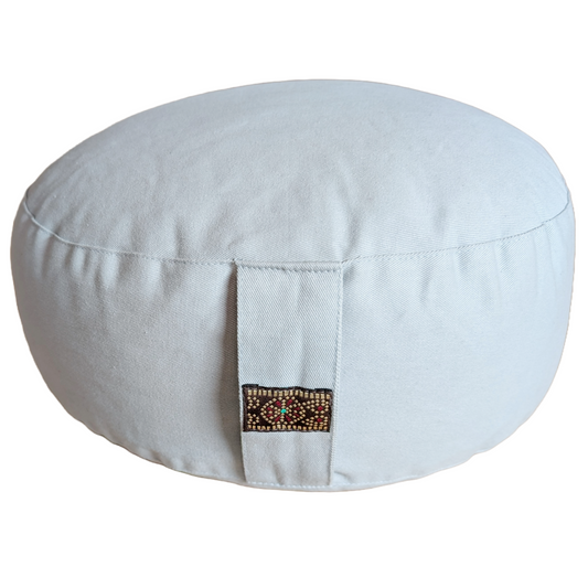 Meditationskissen Seladongrün | Bezug aus 100% Bio-Baumwolle | Gefüllt mit natürlicher Buchweizenspreu