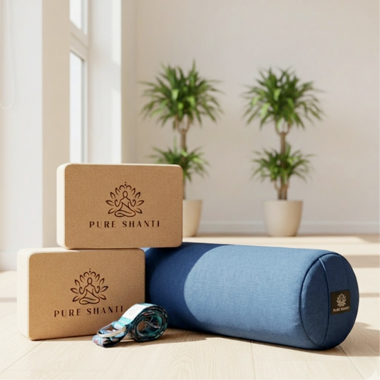 Starter-Set: Yogabolster, Blöcke und Gurt