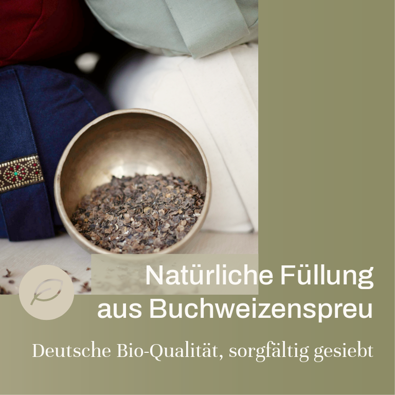 Yogabolster Lindgrün | Bezug aus 100% Bio-Baumwolle | Natürliche Füllung aus Buchweizenspreu | Nachhaltiges Yogakissen | 63 x 17 cm