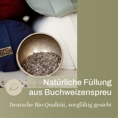 Yogabolster Lindgrün | Bezug aus 100% Bio-Baumwolle | Natürliche Füllung aus Buchweizenspreu | Nachhaltiges Yogakissen | 63 x 17 cm