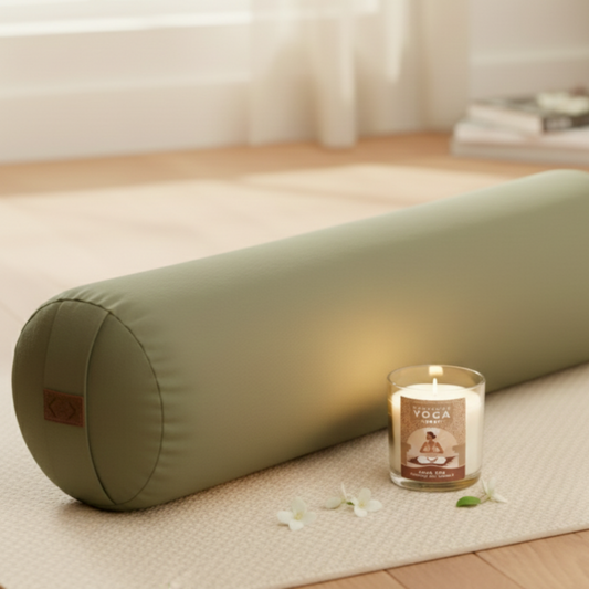 Wohlfühl-Set: Yogabolster und Duftkerze | Hochwertige Produktauswahl | Bolster aus Bio-Baumwolle