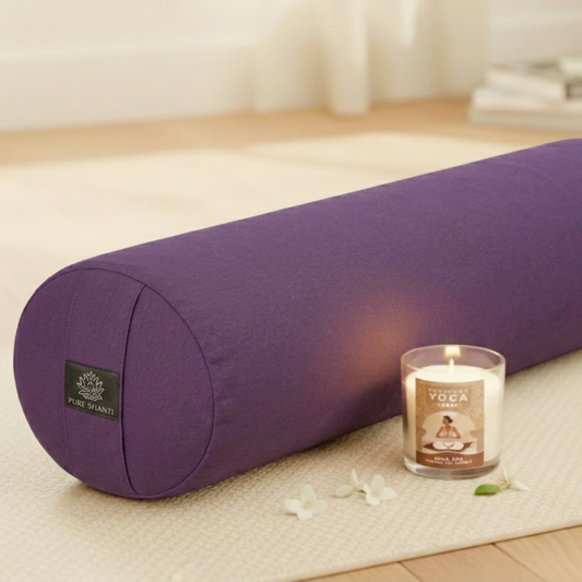 Wohlfühl-Set: Yogabolster und Duftkerze | Hochwertige Produktauswahl | Bolster aus Bio-Baumwolle