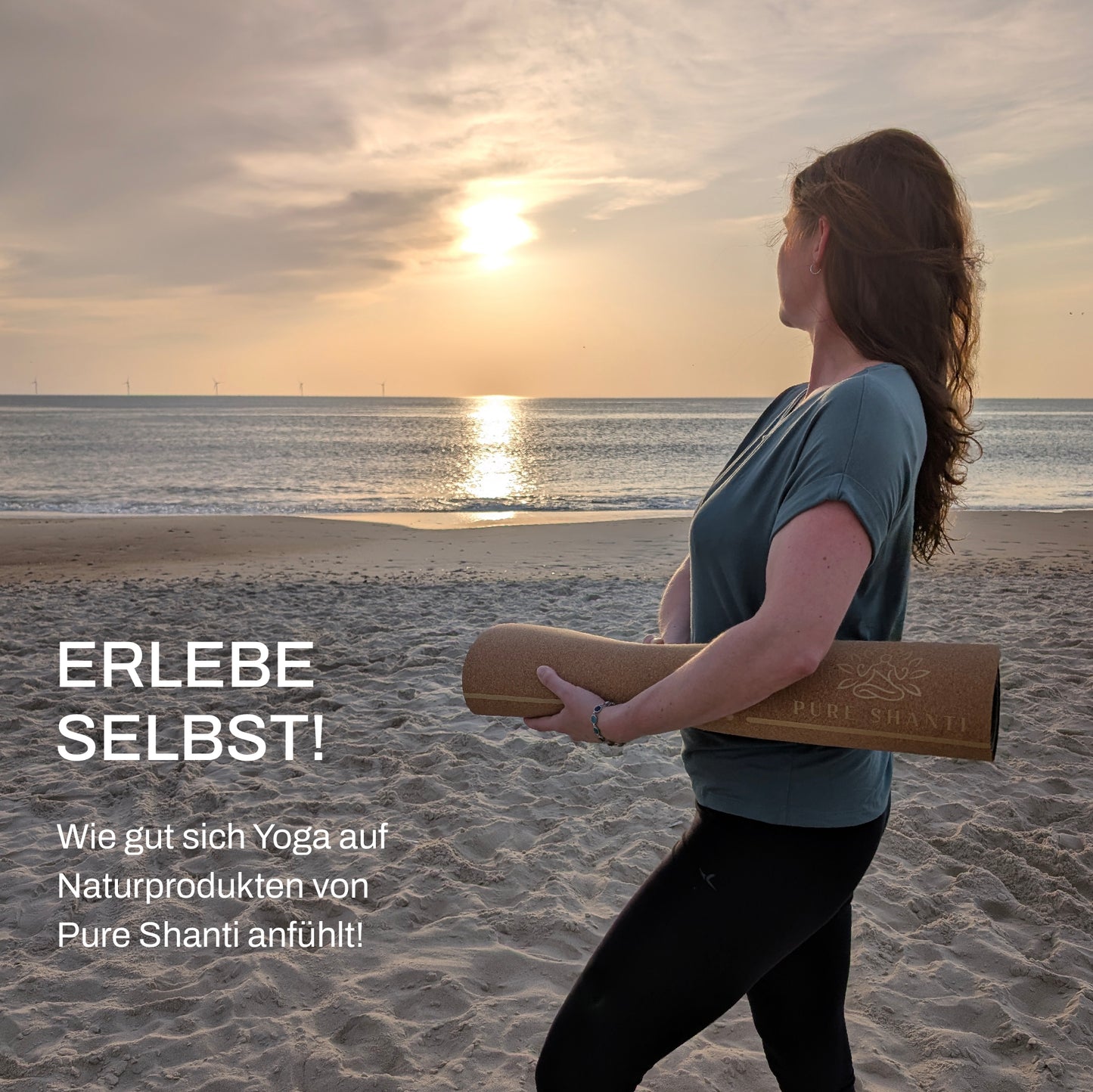 Yogamatte aus Kork & Naturkautschuk | Natürlich rutschfest, angenehm hautfreundlich & geruchsneutral | Inkl. Tragegurt | 183 x 61 cm