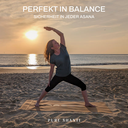 Yogamatte aus Kork & Naturkautschuk | Natürlich rutschfest, angenehm hautfreundlich & geruchsneutral | Inkl. Tragegurt | 183 x 61 cm